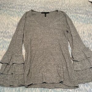 White House Black Market Grey Sweater Blouse